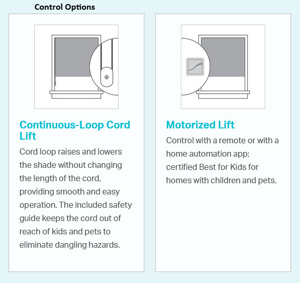 Bali sheer control options