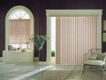 Perforated Vinyl vertical blinds with all washable vinyl texture.