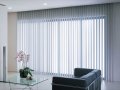 Flat Vinyl vertical blinds with all washable vinyl texture.