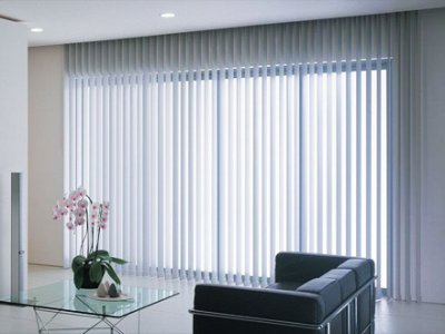 Flat Vinyl vertical blinds with all washable vinyl texture.