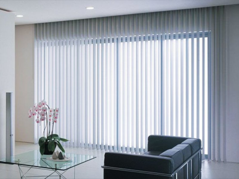 Flat Vinyl vertical blinds with all washable vinyl texture.