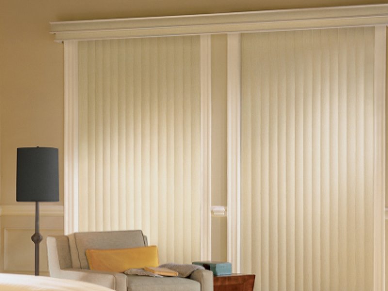 Cambria Vinyl vertical blinds with all washable vinyl texture.