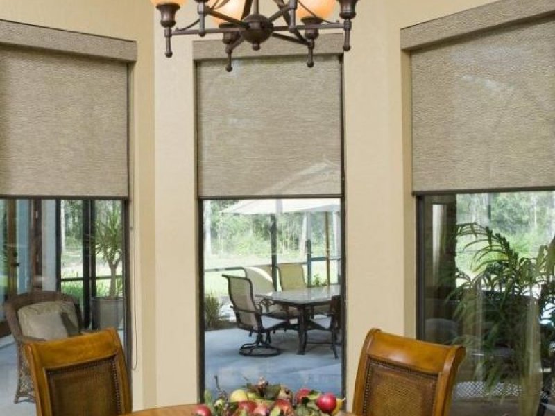 Roller Shades Style Hopsack - are featured as a solar shade or blind.