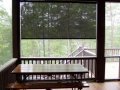 Bali Blinds style Shoji Exterior Solar Roller Shades are a diamond shaped texture fabric roller shade.