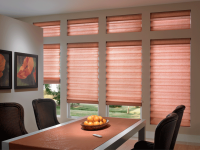 Gentle soft fold Solstice solid color roman shade