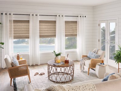 Bali Roman with Natural Weave Stripe Flat Roman