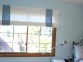 Bali  Blinds Fabric Roman Shade  style Damask brings the leather look to Bali Roman shades.