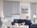 Waterfront roman is a white woven fabric