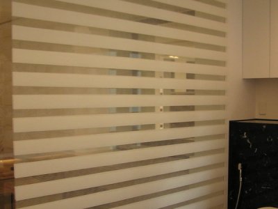Soft Zebra shades room darkening
